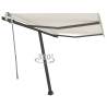 Freestanding Manual Retractable Awning 350x250 cm Cream Colour cream Size 350 x 250 cm Quantity in Package 1 