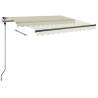 Freestanding Manual Retractable Awning 350x250 cm Cream