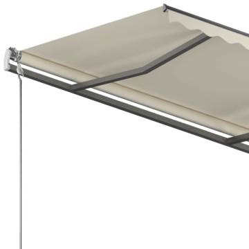 Freestanding Manual Retractable Awning 350x250 cm Cream