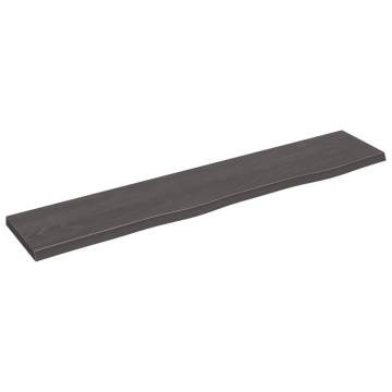 Dark Brown Wall Shelf 100x20x2 cm | Treated Solid Oak Wood