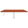 Manual Retractable Awning with LED - Orange & Brown 600x350 cm