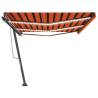 Manual Retractable Awning with LED - Orange & Brown 600x350 cm