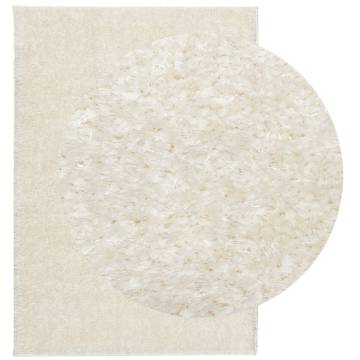 Rug ISTAN High Pile Shiny Look Cream 140x200 cm - Hipomarket