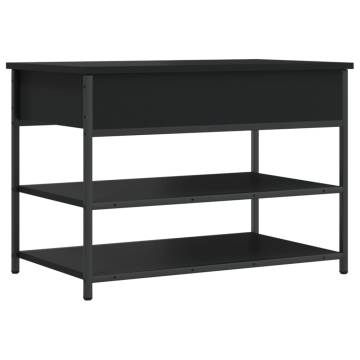 Shoe Bench Black - Stylish Storage Solution (70x42.5x50 cm)