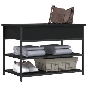 Shoe Bench Black - Stylish Storage Solution (70x42.5x50 cm)