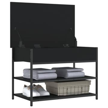 Shoe Bench Black - Stylish Storage Solution (70x42.5x50 cm)