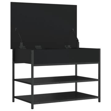 Shoe Bench Black - Stylish Storage Solution (70x42.5x50 cm)