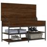 Shoe Bench Brown Oak 100x42.5 cm - Sturdy & Stylish Storage