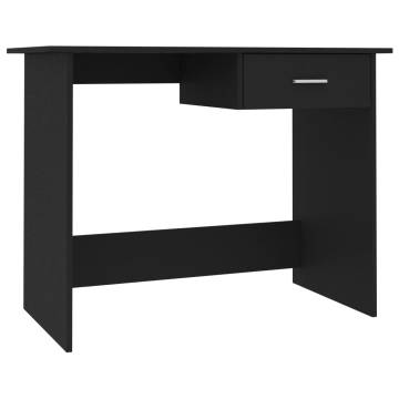 Sleek Black Desk 100x50 cm - Modern Engineered Wood Design