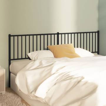 Stylish Black Metal Headboard - 200 cm | Hipo Market