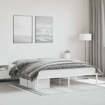 Elegant White Metal Bed Frame - 183x213 cm | HipoMarket