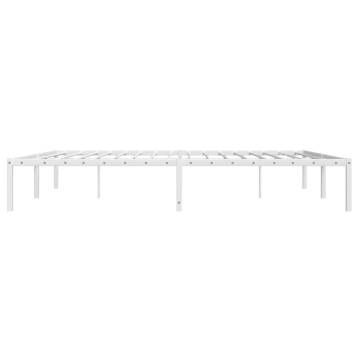 Elegant White Metal Bed Frame - 183x213 cm | HipoMarket