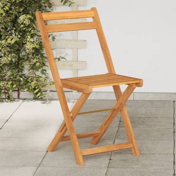 Folding Bistro Chairs 4 pcs - Solid Wood Acacia - Hipomarket