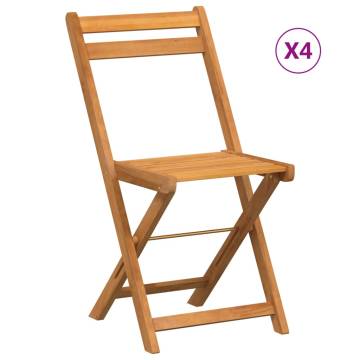 Folding Bistro Chairs 4 pcs - Solid Wood Acacia - Hipomarket