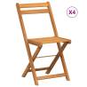 Folding Bistro Chairs 4 pcs - Solid Wood Acacia - Hipomarket