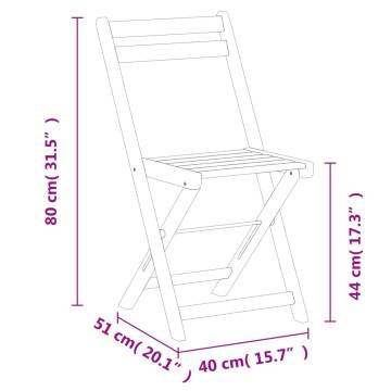 Folding Bistro Chairs 4 pcs - Solid Wood Acacia - Hipomarket