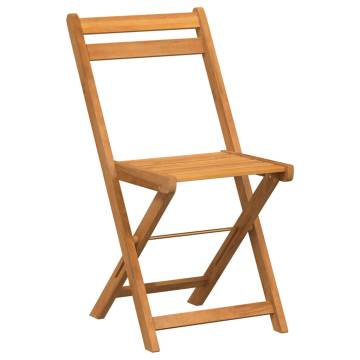 Folding Bistro Chairs 4 pcs - Solid Wood Acacia - Hipomarket