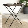 Folding Tray Table Brown 65x40x75 cm Poly Rattan Colour brown Quantity in Package 1 