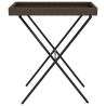 Folding Tray Table Brown - Durable Poly Rattan, 65x40x75 cm