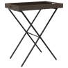 Folding Tray Table Brown - Durable Poly Rattan, 65x40x75 cm