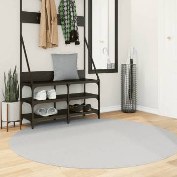 HUARTE Grey Rug Ø 160 cm - Soft, Washable & Non-Slip