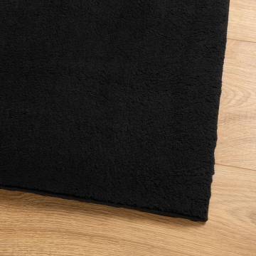 HUARTE Soft Washable Black Rug 80x150 cm - Cozy & Durable