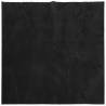 HUARTE Black Short Pile Rug - Soft & Washable, 160x160 cm