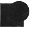 HUARTE Black Short Pile Rug - Soft & Washable, 160x160 cm