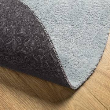 HUARTE Short Pile Soft Washable Blue Rug Ø 100 cm | HipoMarket