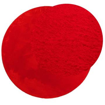 Soft & Washable Red Rug HUARTE | Ø 100 cm for Home Decor