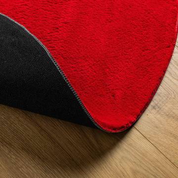 Soft & Washable Red Rug HUARTE | Ø 100 cm for Home Decor