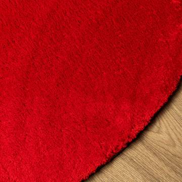 HUARTE Red Short Pile Rug Ø 160 cm - Soft & Washable