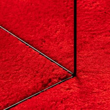 HUARTE Red Short Pile Rug Ø 160 cm - Soft & Washable