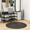 Rug ISTAN High Pile Shiny Look Anthracite Ø 100 cm Colour anthracite Size Ø 100 cm 