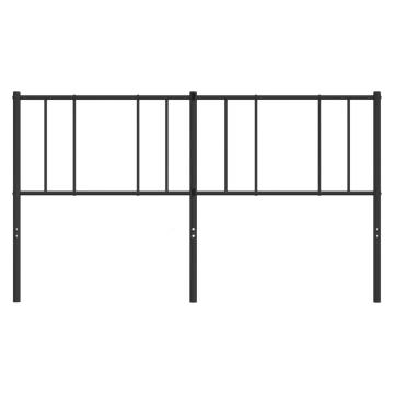 Stylish Black Metal Headboard 200 cm - Hipomarket UK