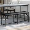 Dining Bench Black 124x32x45 cm Steel and Faux Leather Colour black Size 124 x 32 x 45 cm 