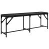 Dining Bench Black 124x32x45 cm - Stylish Steel & Faux Leather