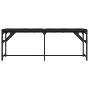 Dining Bench Black 124x32x45 cm - Stylish Steel & Faux Leather