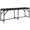 Dining Bench Black 124x32x45 cm - Stylish Steel & Faux Leather