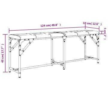 Dining Bench Black 124x32x45 cm - Stylish Steel & Faux Leather