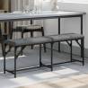 Dining Bench Dark Grey 124x32x45 cm Steel and Fabric Colour dark grey Size 124 x 32 x 45 cm 