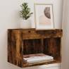 Bedside Cabinet with LED Lights Wall-mounted Smoked Oak Colour smoked oak Quantity in Package 1 Width 40 cm 