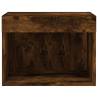 Stylish Wall-Mounted Bedside Cabinet with LED Lights - Smoked Oak