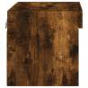 Stylish Wall-Mounted Bedside Cabinet with LED Lights - Smoked Oak