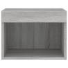 Stylish Wall-Mounted Bedside Cabinet with LED Lights - Grey Sonoma