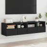 TV Wall Cabinets 2 pcs Black 60x30x30 cm Engineered Wood Colour black Quantity in Package 2 Width 60 cm 