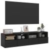 Stylish Black TV Wall Cabinets - 60x30x30 cm (Set of 2)