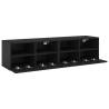 Stylish Black TV Wall Cabinets - 60x30x30 cm (Set of 2)