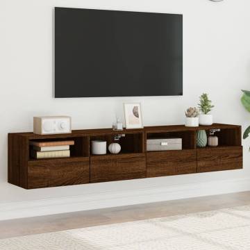 TV Wall Cabinets 2 pcs Brown Oak - Stylish Storage Solution