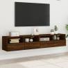 TV Wall Cabinets 2 pcs Brown Oak 80x30x30 cm Engineered Wood Colour brown oak Quantity in Package 2 Width 80 cm 